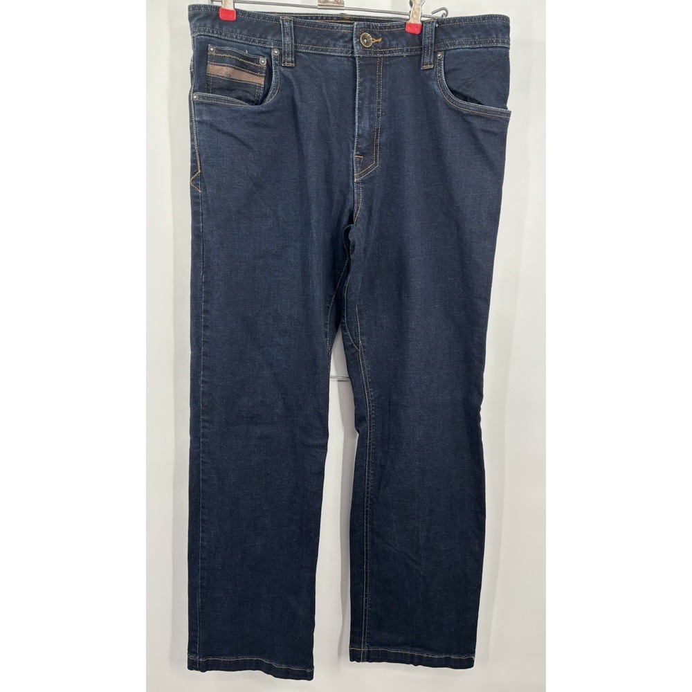 Prana Axiom Jeans Mens 34x32 Stretch Gusseted Crotch Dark Wash Jeans